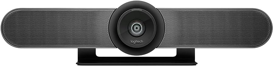 Logitech MeetUp - Sistema de videoconferencia, Ultra HD 4K/1080p/720p, 3 micrófonos/altavoces ajustables, amplio campo de ...