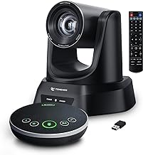TONGVEO Sistema de cámara de sala de conferencias con micrófono Bluetooth, kit de cámara de video PTZ 3X USB para reunione...