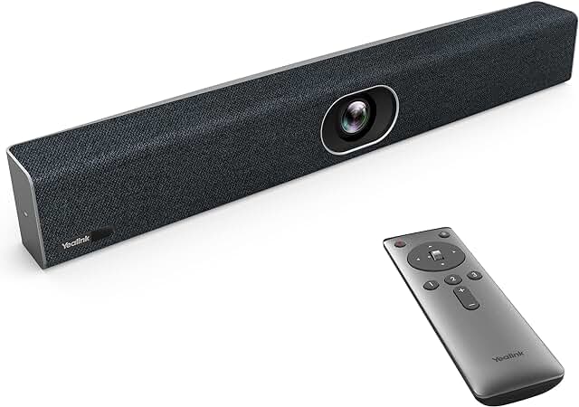 Yealink Sistema de videoconferencias y audio Cámara de sala de conferencias Barra de video UVC40 para salas de reuniones d...