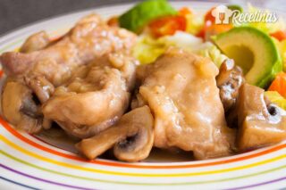 Receta de pollo con champiñones