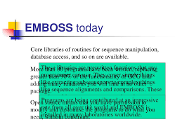 PPT - Introducing EMBOSS/ Jemboss European Molecular Biology Open Software  Suite PowerPoint Presentation - ID:4064043